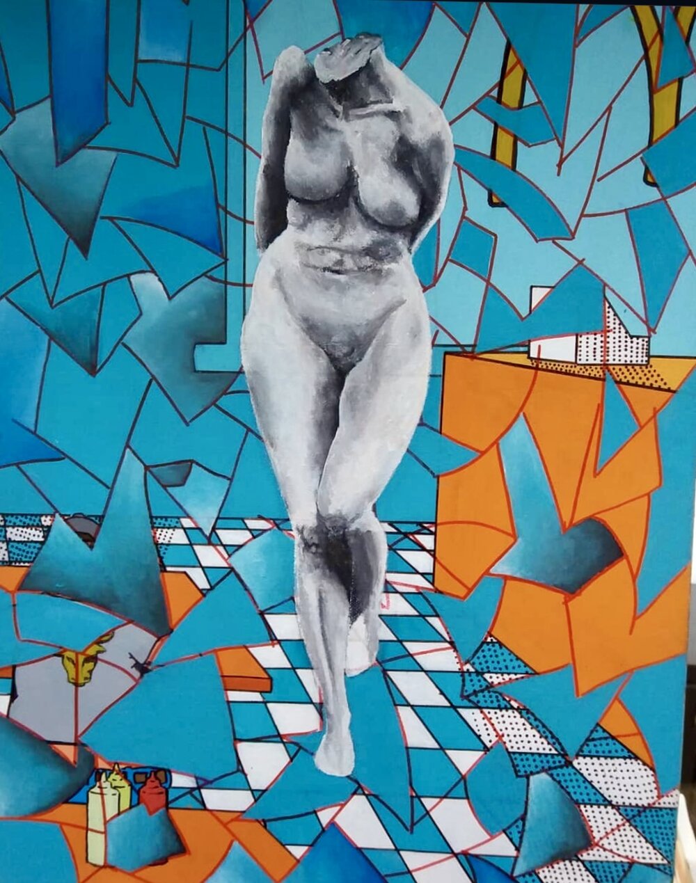 Desnudo con turquesa